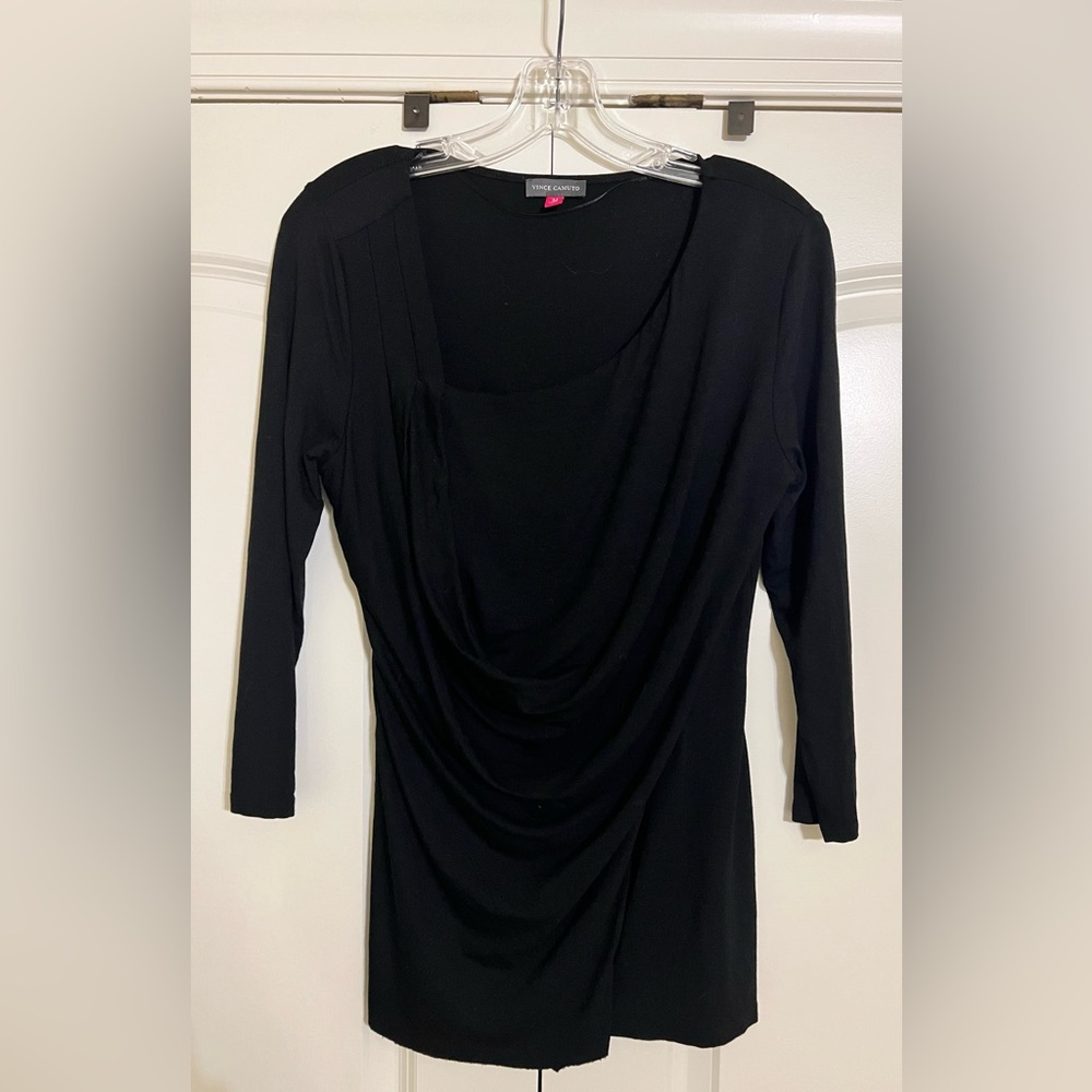 NWOT - Vince Camuto Cowl Neck Long Sleeve Blouse - Black - Size M